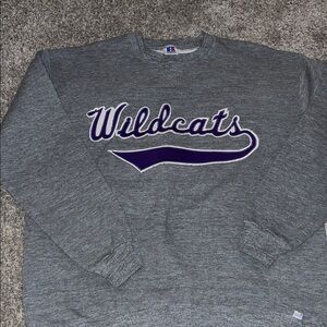 Russell Athletic Gray Wildcats Crewneck Sweater